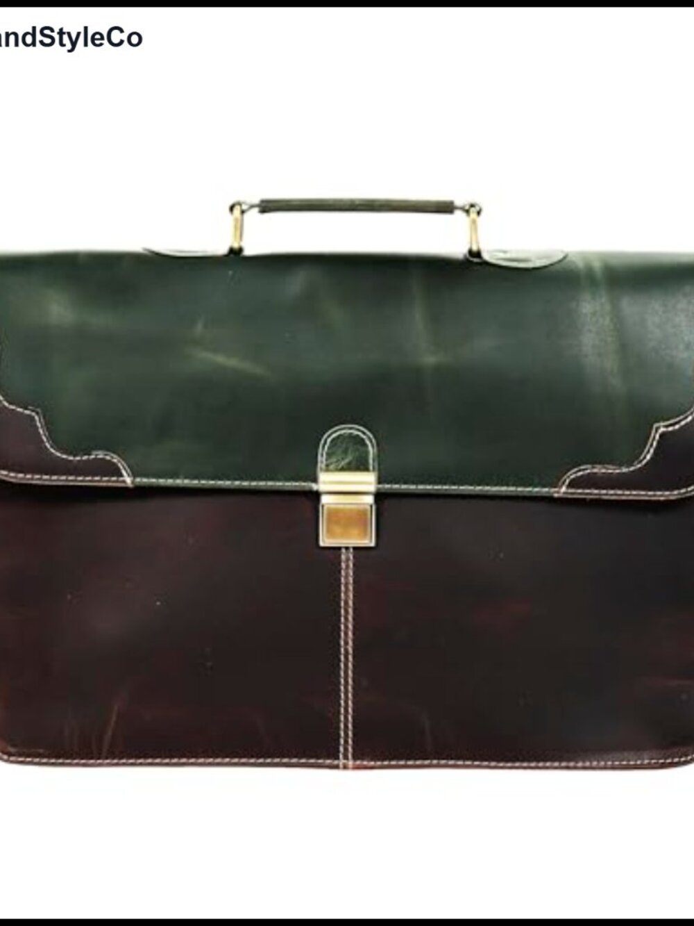 Handmade Full Grain Leather Messenger Bag Laptop Satchel for Men